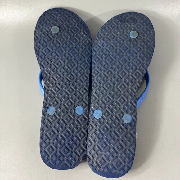 TORY BURCH Thin Flip Flop in Navy Mixed Logo - Picture 7 of 11